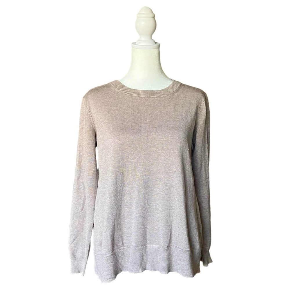 Catherine Malandrino Loose Tan Sweater with cute Bows on the back Size S/M